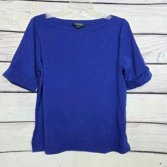 Lauren Ralph Lauren XL Blue Cotton Stretch Top - Picture 1 of 9
